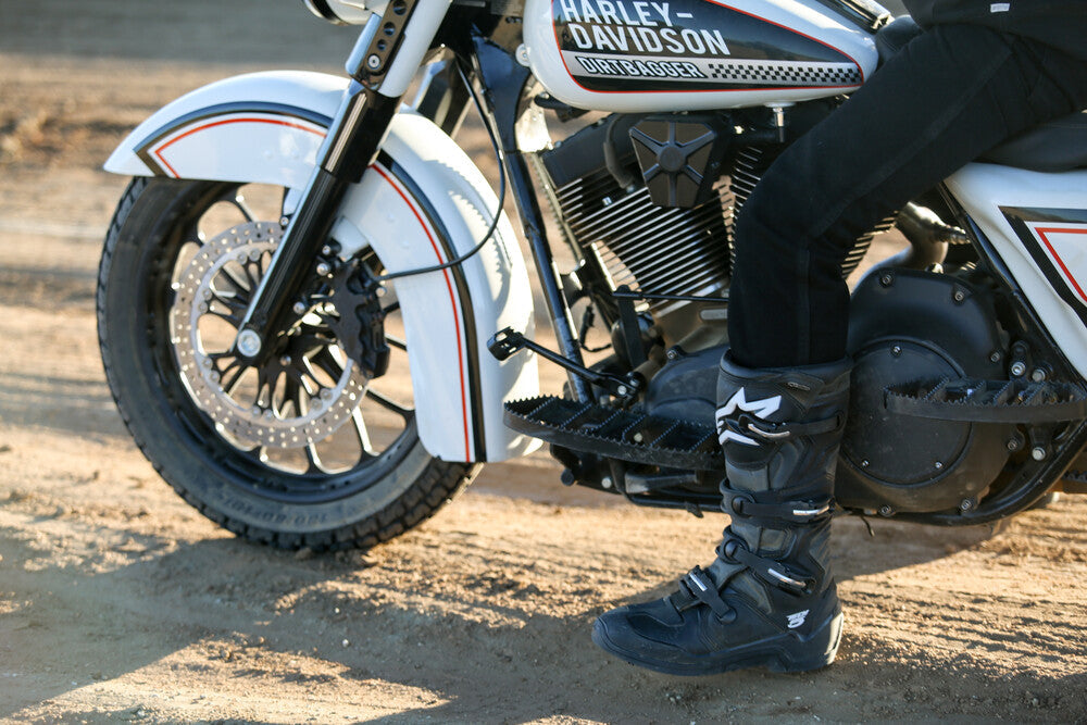 Burly Brand MX Style Passenger Boards Black FLT - B13-1051B For Harley Touring 1993-2024