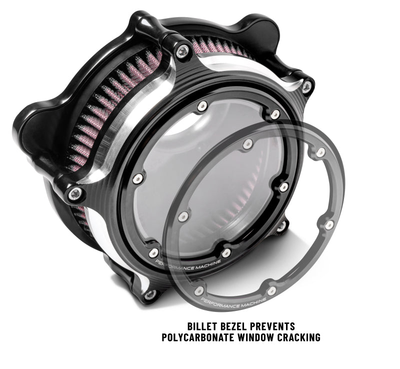 Performance Machine 0206-2159-BM Vision Air Cleaner W/bezel - Contrast Cut