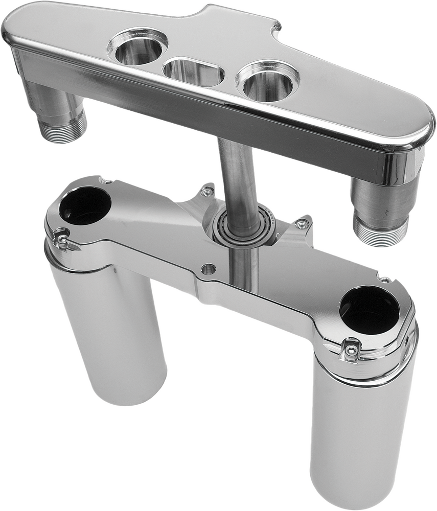 Hawg Halters Inc 750-04206 41FBCR4 4 DEG RAKED TRIPPLE TREES 41MM CHROME CUSTOM