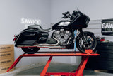 Sawicki Indian Challenger Full Length Brushed SS W Black END CAP For Indian Challenger Limited 2022