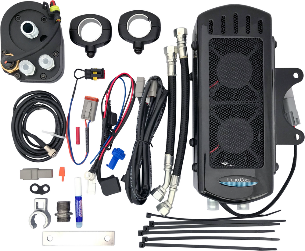 Ultracool Side Mount OIL Cooler TC Touring ` Gloss Black - SMT-2G For Harley Touring 2009-2016