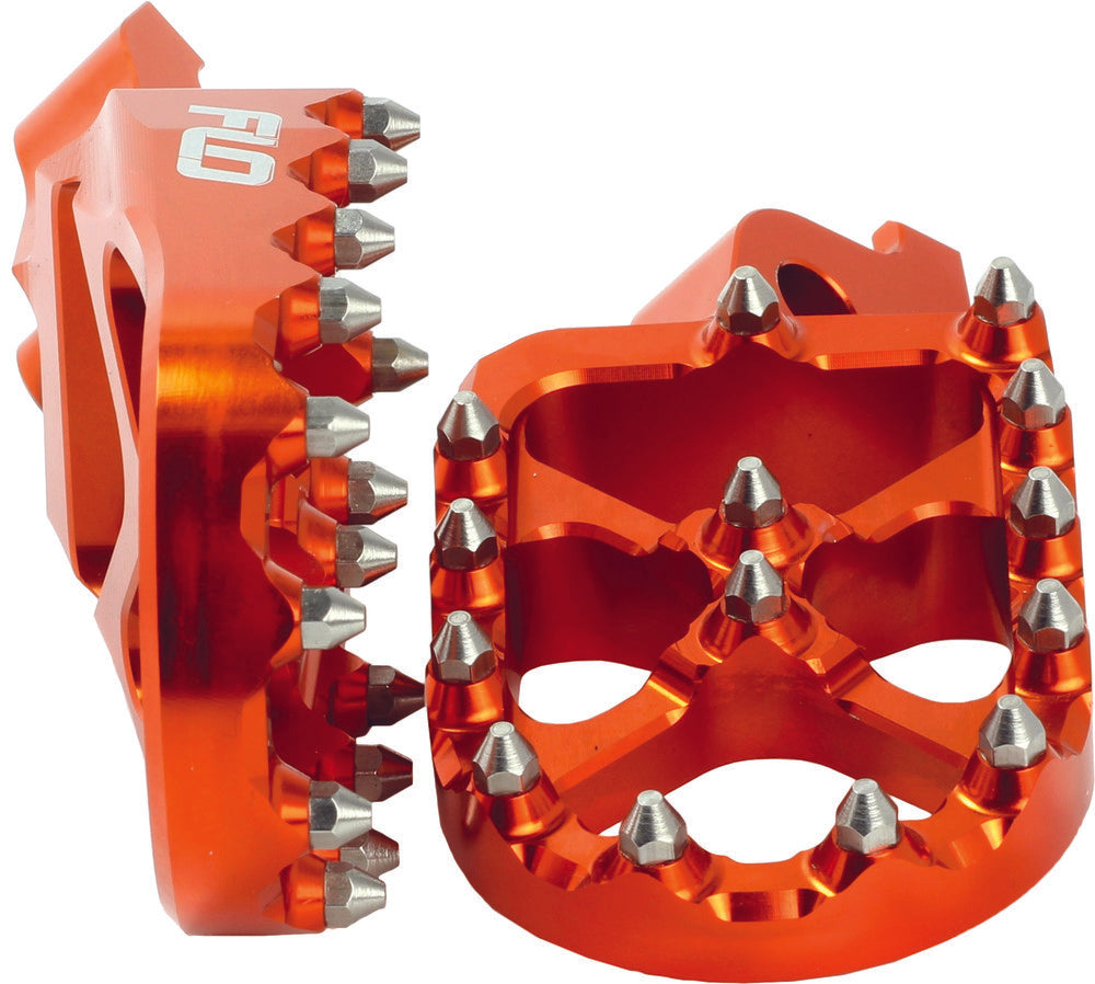 Flo Motorsports PRO Series Foot Pegs Orange KTM HUS - FPEG-795ORG For KTM Dirt Bikes 1999-2023 | Husqvarna Dirt Bikes 2014-2024