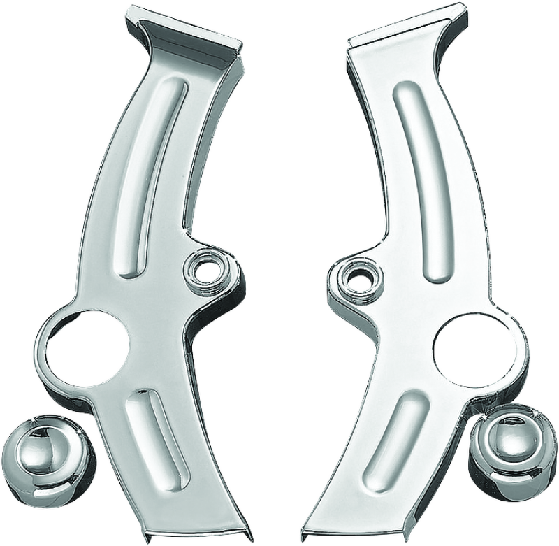 Kuryakyn Boomerang Frame Covers Chrome - 7851 For Harley Softail 2000-2007