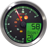 Koso North America 27-5797S BA051201 SPEEDO / TACH SIL BEZEL LCD COLOR CHANGE DISPLAY