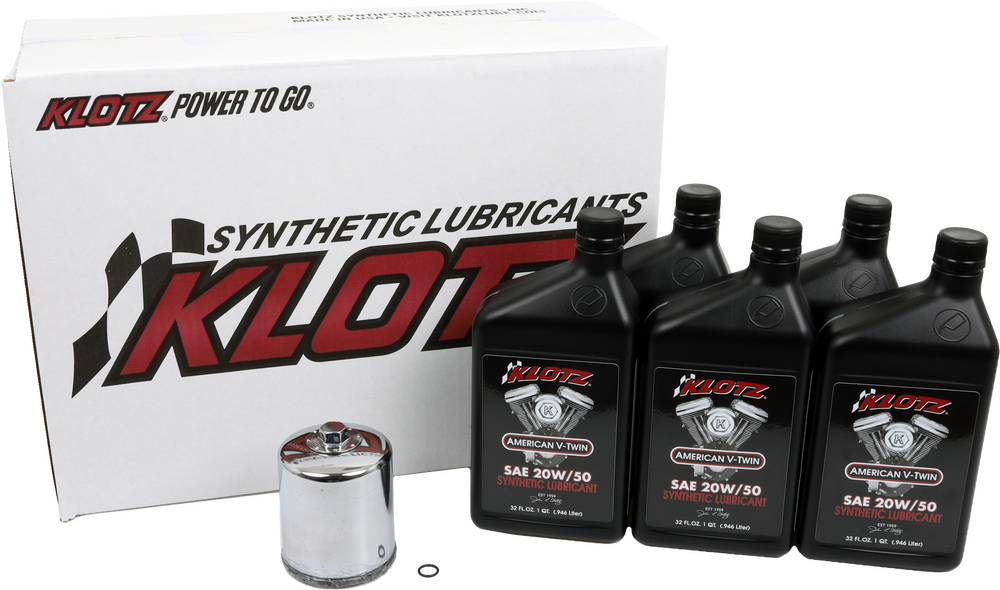 Klotz Oil Basic Harley Davidson 5QT Synthetic OIL Change Kit - KH-111 For Harley Sportster 1986-2022