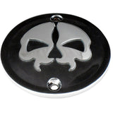 DRAG SPECIALTIES Split Skull Points Cover Chrome - Black 2 Hole Sportster