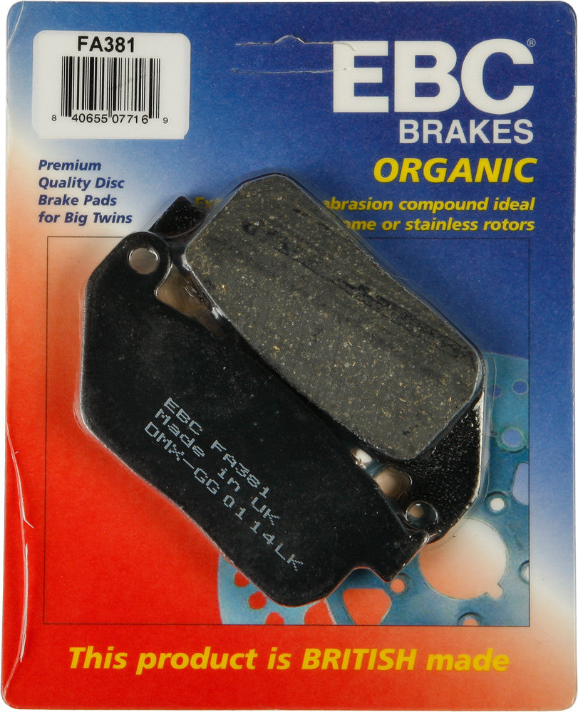Ebc 15-381 FA381 BRAKE PADS FA381 ORGANIC