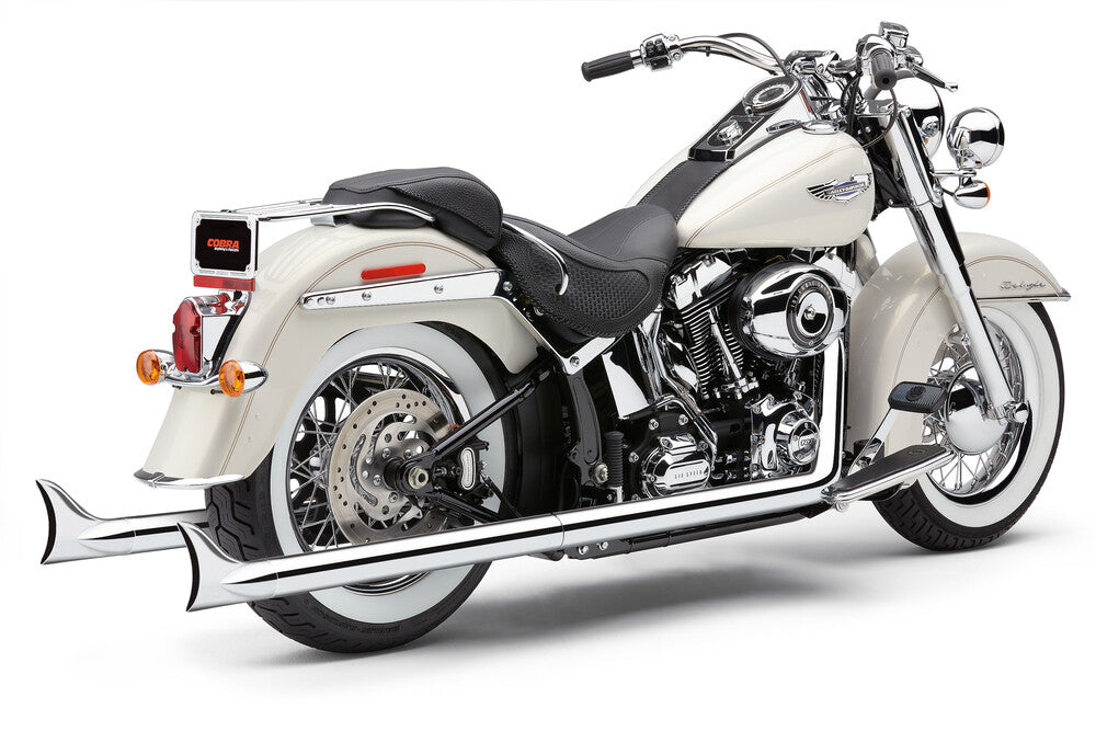 Cobra BAD Hombre True Dual Fishtails Chrome Softail - 6989 For Harley 2012-2017