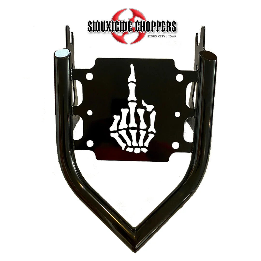 Siouxicide Choppers Luggage Rack Low Rider S, ST, Sport Glide American Flag, Chrome, Low Rider S, ST, Sport Glide For Harley Softail 2018-2026