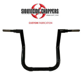 Siouxicide Choppers Indian Handlebars - Stock + 8 Inches, 1 1/2 in, Satin Black, For 2020-Up Challenger
