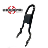 Siouxicide Choppers Kobra Sissy Bar / Backrest - 1 1/2 in, King Kobra, Satin Black, with Pad, For Roadmaster