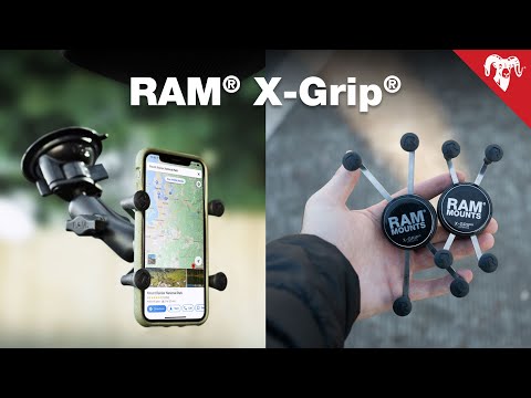 RAM MOUNTS 0636-0122 RAMB149Z-UN10U Handlebar Rail Mount with U-Bolt Base and Universal X-Grip® Cradle Device Cradle - X-Grip® - Large - U-Bolt