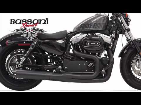 Bassani Xhaust Road Rage II B1 Power 2-Into-1 Exhaust System - 1D18R For Harley Dyna 1991-2017