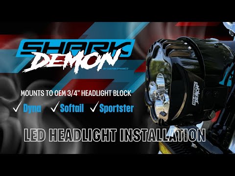 Custom Dynamics Shark Demon™ Headlight - SD2-PM-W For Harley 1999-2026