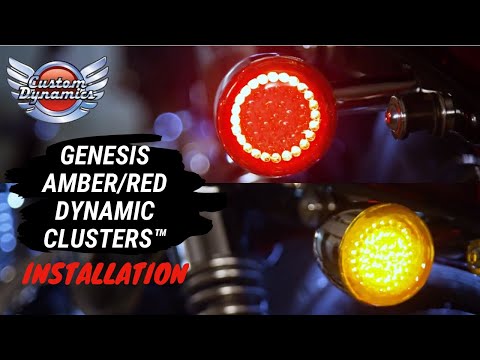 CUSTOM DYNAMICS 2020-1891 GEN-4-AR2-1156T Dynamic Clusters2™ LED Turn Signal Inserts - Flat Rear Turn Signal 1156 - Amber Lens