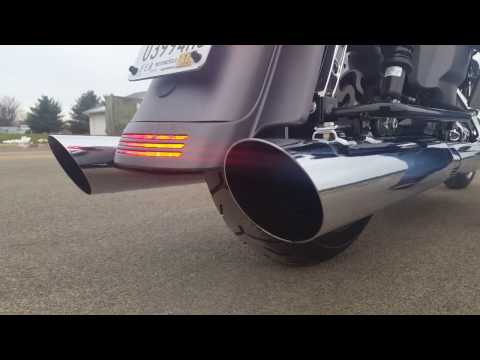 KHROME WERKS  1801-1256 202870 HP-Plus 4.5" Slip-On Mufflers 4.5" Mufflers for Touring - Black with Turbine