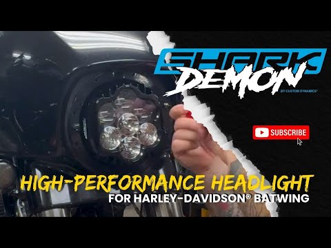Custom Dynamics Shark Demon® Performance LED Headlight Flhx Flhl - SD2-23BAT-W For Harley Street Glide 2023-2026