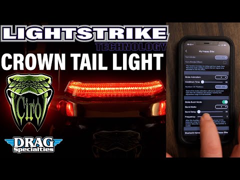 Ciro Crown Taillight With Lightstrike™ Technology Smoke Lens Black - 40154 For Harley Touring 2014-2023