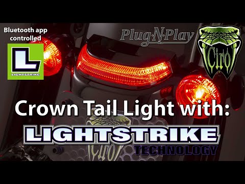 Ciro Crown Taillight With Lightstrike™ Technology Red Lens Chrome - 40173 For Harley Touring 2006-2026