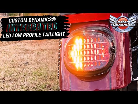 CUSTOM DYNAMICS 2010-1442 CD-INT-TL-NW-R Low Profile LED Taillight with Integrated Auxiliary Turn Signals - Taillight w/ Integrated Turn Signal - No Window - Red Lens