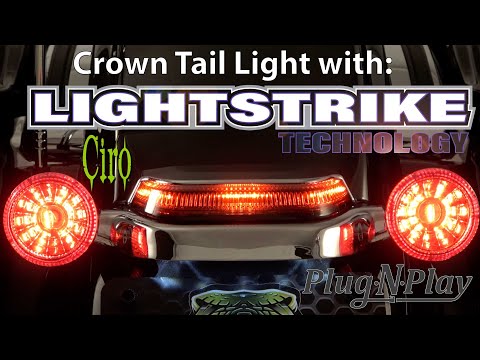 Ciro Crown Taillight With Lightstrike™ Technology Red Lens Chrome - 40173 For Harley Touring 2006-2026
