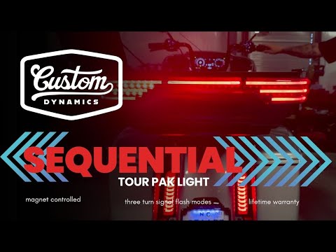Custom Dynamics ProBEAM® Sequential LED Tour Pak Light Brake Sequential Turn Signal Smoke Lens - PB-TP-SEQ-S For Harley Touring 2014-2025