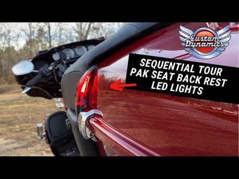 CUSTOM DYNAMICS 2040-2541 CD-TPBR-14-SC Sequential Tour Pak Seat Back Rest LED Lights - Chrome/Smoke - FLH