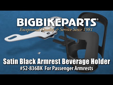 Show Chrome Passenger Beverage Holder Black - 52-836BK For Honda Motorcycles 1988-2024 | Can-Am Spyder 2010-2024