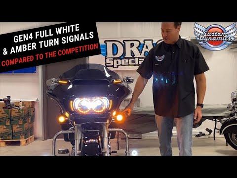 Custom Dynamics Genesis® 4 Amber White LED Turn Signal Inserts - GEN-4-AW-1157 For Harley Motorcycles 2000-2025