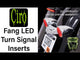 Ciro Fang® Rear Turn Signal Light Inserts Red LED Chrome - 45501 For Harley Motorcycles 1957-2026