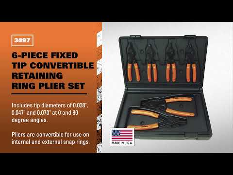 LANG TOOLS 3850-0319 3497 6-Piece Snap Ring Plier Set Plier Snap Ring Set - 6-Piece