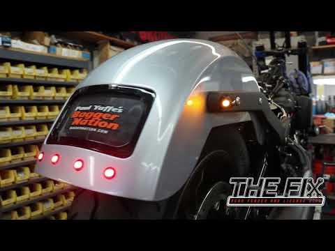 PAUL YAFFE BAGGER NATION 1401-0719 PYO:CRF-M8ST-SB-B Rear Fender and License Plate Kit - Fender and Frenched-In LED License Plate Kit - Black Frame - FXBB/FLSL