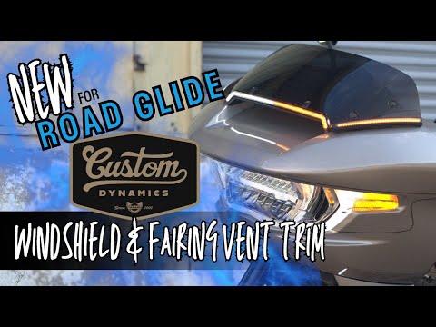 Custom Dynamics LED Windshield Trim With Turn Signals LED Turn Signal Black Smoke Lens - CD-RG23-SWT-B For Harley Touring 2023-2026