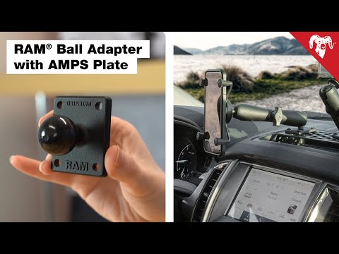 RAM MOUNTS 0603-0570 RAM-B-347U Ball Adapter with AMPS Plate Ball Adapter - AMPS Base - Garmin/TomTom