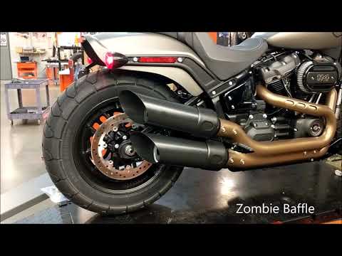 Tab Performance Fat Bob Softail Tip Compatible Exhaust Pipes Black For Harley Softail 2018-2022