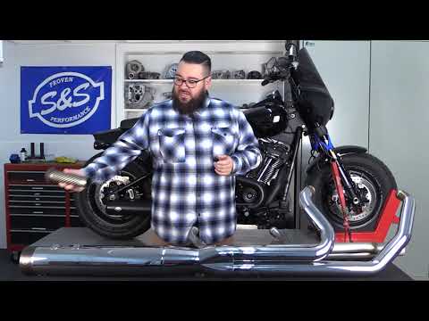 S&S Cycle 2-Into-1 Sidewinder® Exhaust System FL M8 Chrome - 550-0728 For Harley Touring 2017-2026