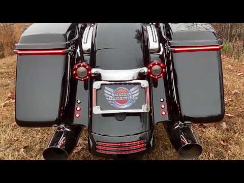 Custom Dynamics LED Radius License Plate Frame Black - TF06-BCM-B For Harley Touring 2014-2025