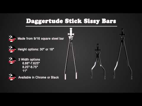 CYCLE VISIONS 1501-0032 CV-8010 Daggertude Styled Sissy Bar Sticks Sissy Bar Stick - Chrome - 18" Daggertude - Wide