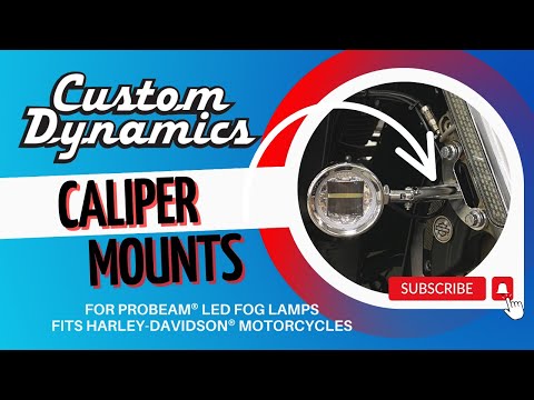 Custom Dynamics Caliper Mounts For ProBEAM® Fog Lights Black - PB-FOG-MOUNT-B For Harley Touring 2000-2026