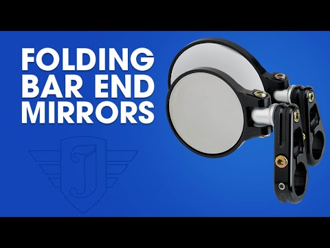 JOKER MACHINE 0640-0487 09-303B Folding Bar End Mirror Folding Bar-End Mirror - 3-1/4" - Black