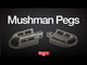 BILTWELL Mushman Footpegs Standard - Black Electroplated