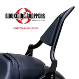 Siouxicide Choppers Excalibur Detachable Sissy Bar Backrest 1 1/2 In, Tall 22, Chrome, Custom Pad Cross Stitch Black For Indian Chief 2012-2019