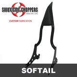 Siouxicide Choppers Softail Excalibur Backrest Black, Short 16, 1 1/4 In For Harley Softail 2018-2026