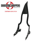 Siouxicide Choppers Softail Excalibur Backrest 1 1/4 In, Tall 22, Chrome, Perforated Pad Double Diamond Black For Harley Softail 1984-2017