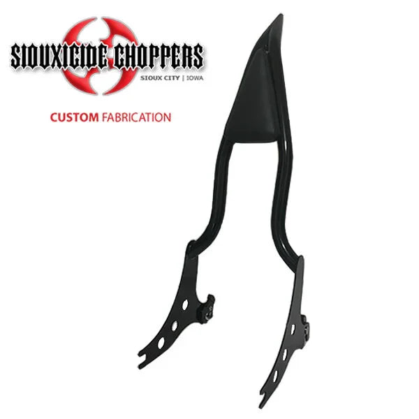 Siouxicide Choppers Softail Excalibur Backrest Black, Short 16, 1 1/4 In For Harley Softail 2018-2026