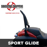 Siouxicide Choppers Sport Glide Excalibur Backrest 1 1/2 In, Short 16, Black, Perforated Pad Double Diamond For Harley Softail Sport Glide 2018-2024