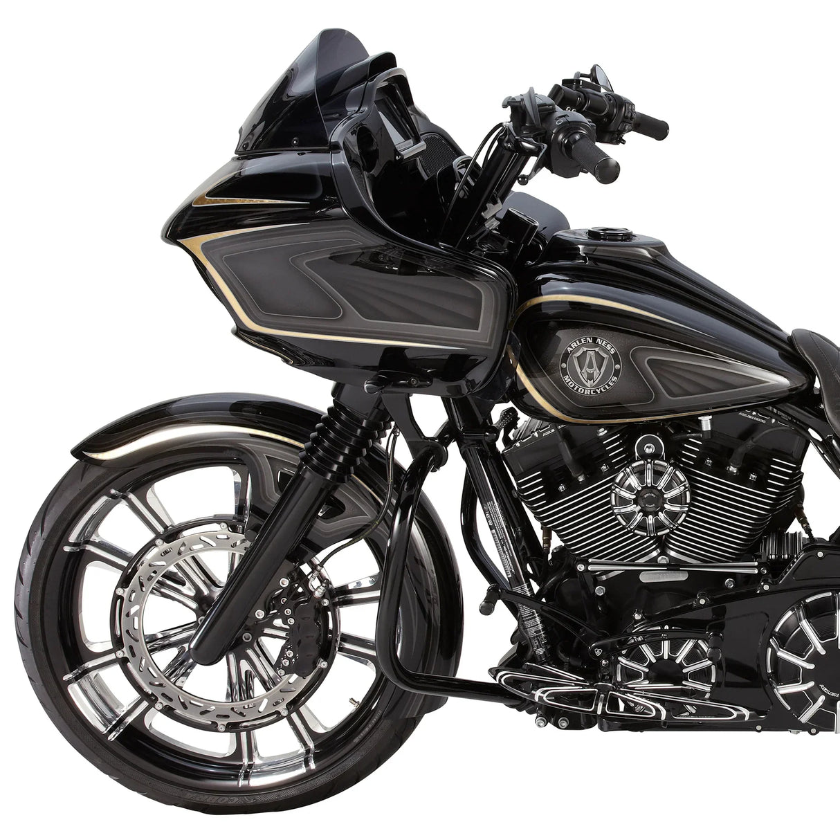 Arlen Ness Dual-Disc Hot Legs Fork Legs Black Anodized Smooth Dual Disc - 06-502 For Harley Touring 2008-2013